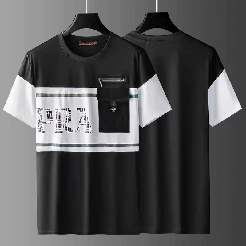 Футболка мужская с коротким рукавом на молнии карманами |