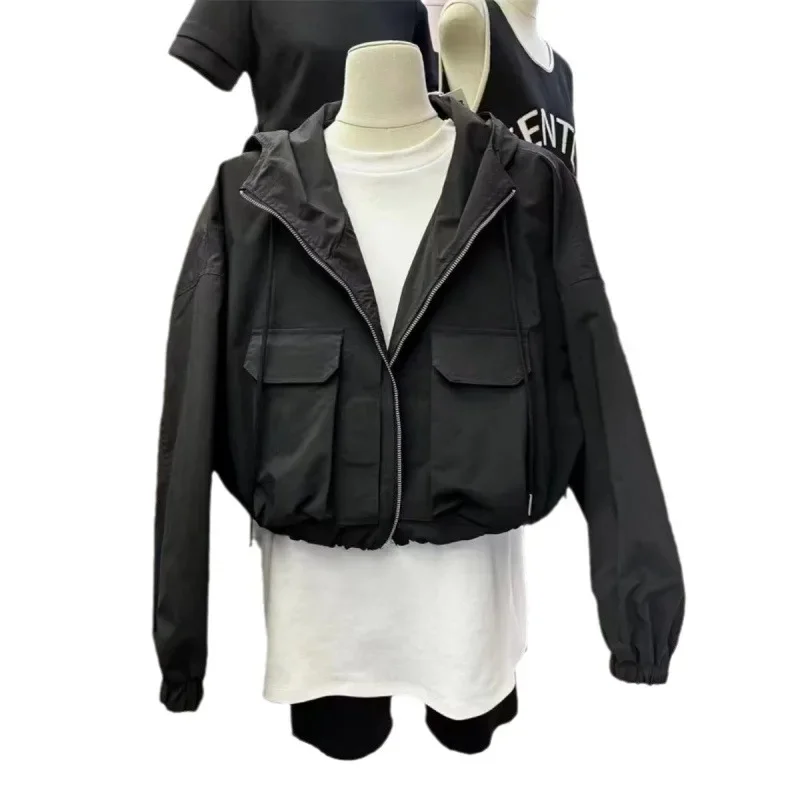 AutumnNiche Свободный крой Harajuku BF Куртка Топ с капюшоном и карманами Спецодежда