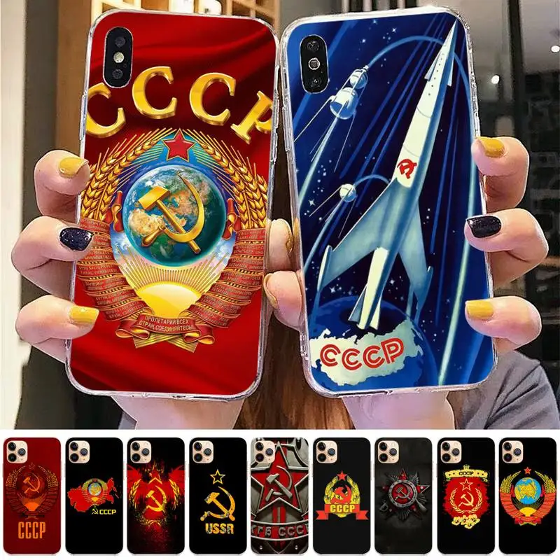 

Soviet Union USSR Flag Phone Case for iPhone 11 12 13 mini pro XS MAX 8 7 6 6S Plus X 5S SE 2020 XR case