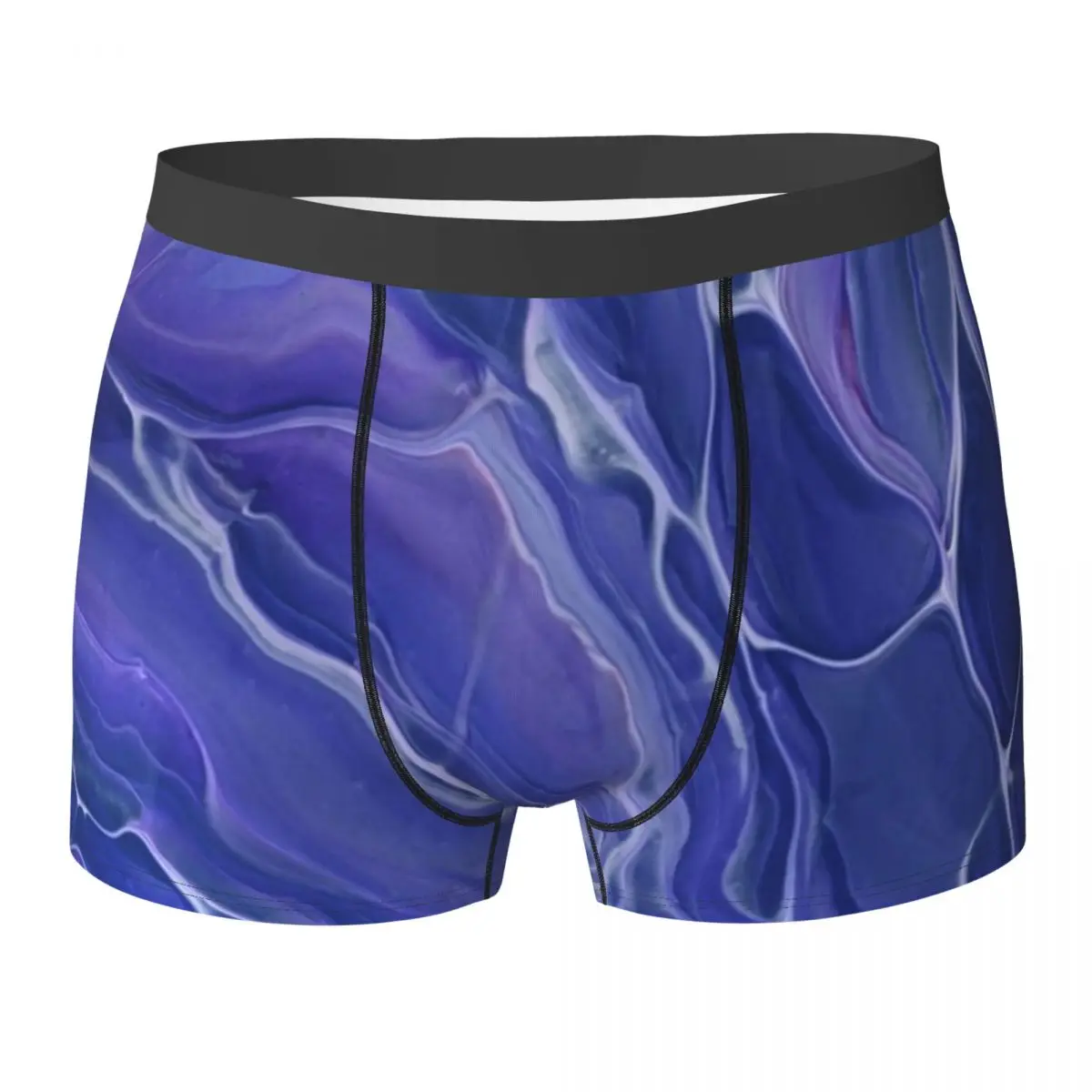 

Lavender Blue Marble Underwear Fantasy Violet Abstraction Comfortable Underpants Customs Shorts Briefs Pouch Men Trunk