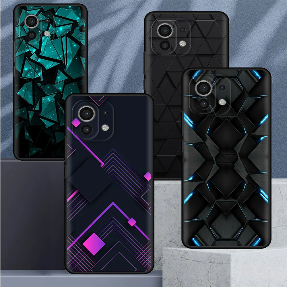 

Векторный геометрический силиконовый мягкий чехол для Xiaomi Mi Poco X3 NFC X4 Pro 11 Lite 11T 10T 9T 12 9 13 Note 10 M3 C40, чехол для телефона