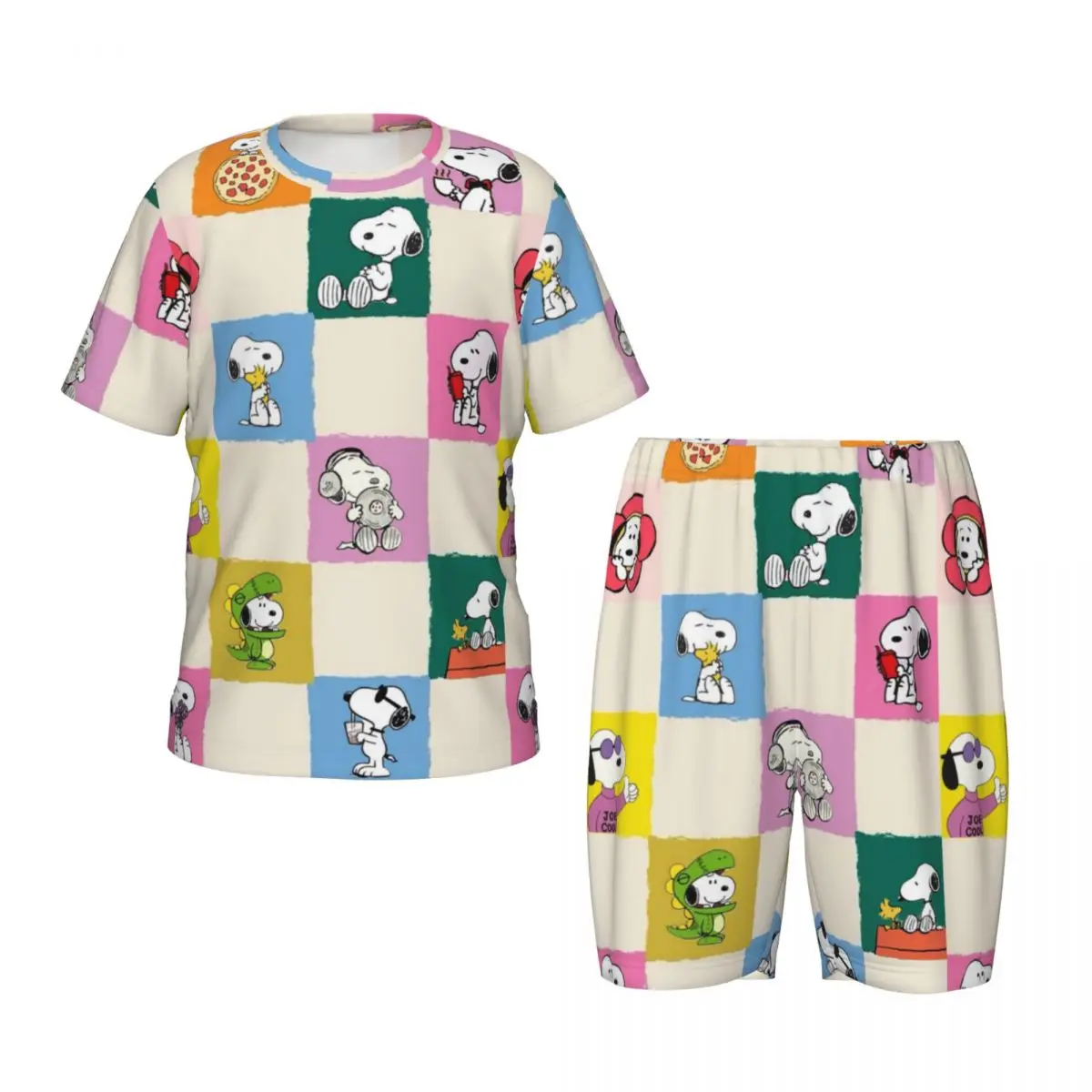 Kawaii Snoopy детский пижамный комплект из 2 предметов для детей повседневный костюм с