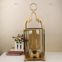 metal lantern candlestick for home decor wedding decoration
