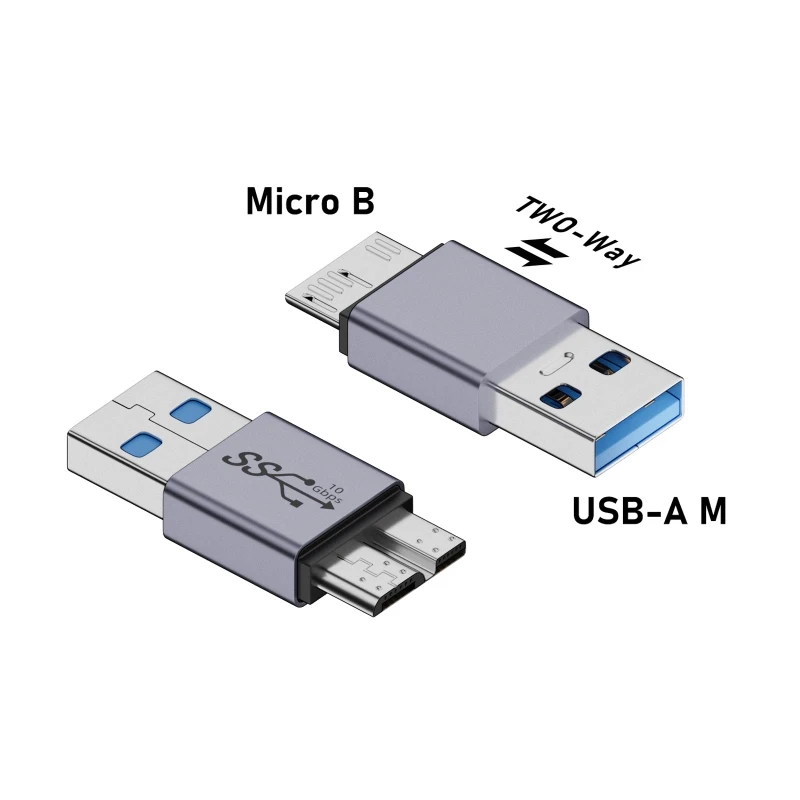 Фото Переходник с USB C на Micro B USB 3,0, переходник с Type C «мама» на Micro B «папа», быстрая зарядка USB Micro 3,0 на Type C, супер скорость для ноутбука, HDD №3