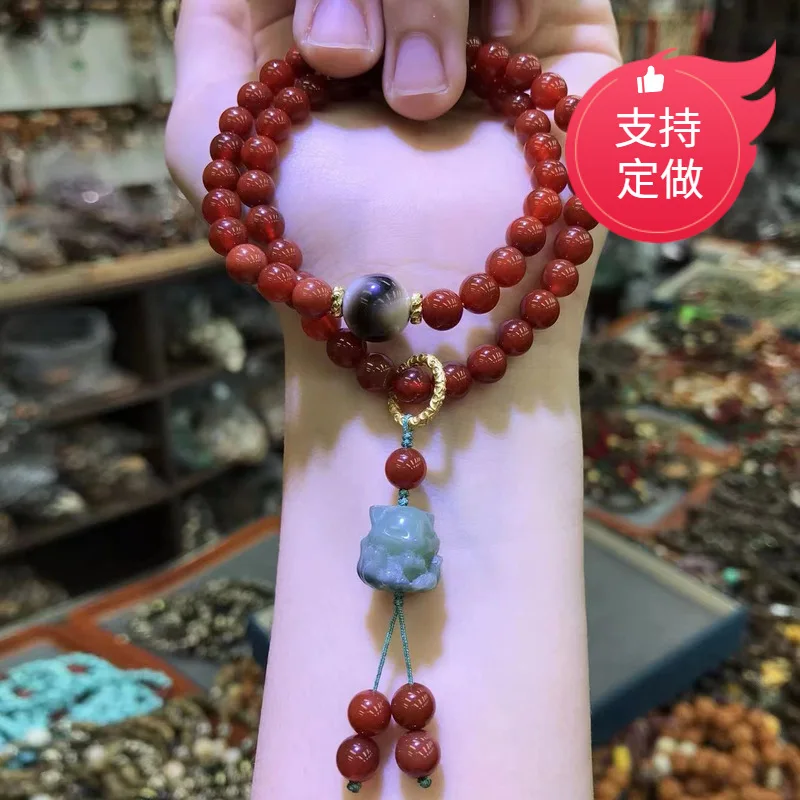 Ювелирные изделия Peng Sen южный красный агат многокруглый браслет тигровый зуб