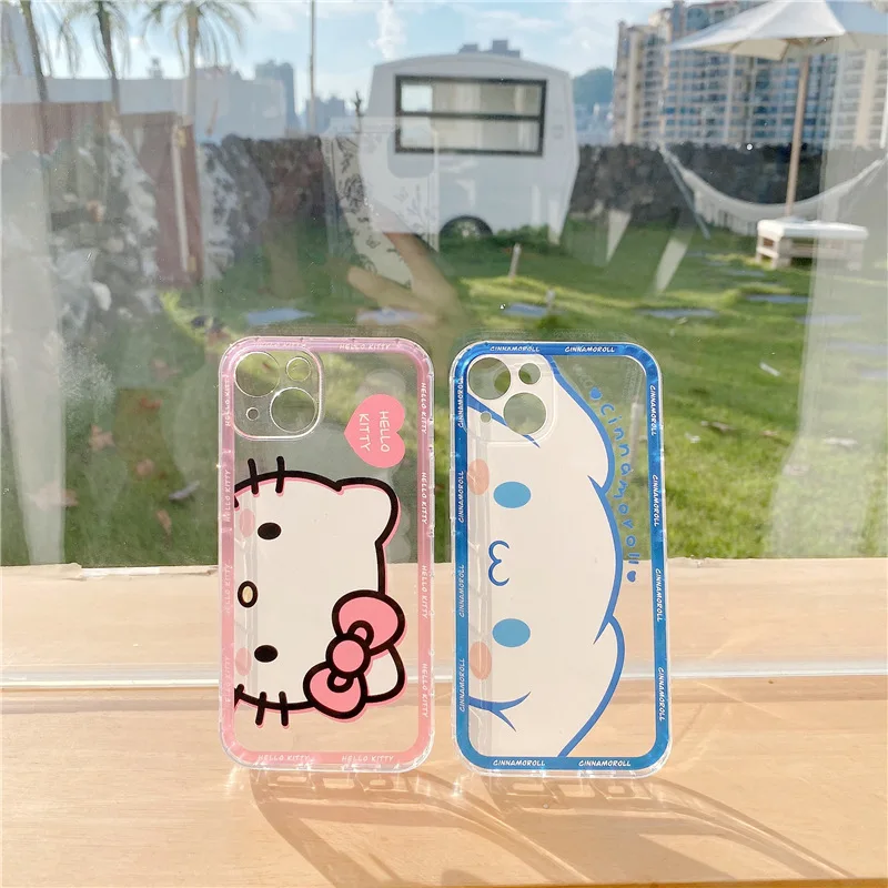 Чехол для телефона Hello Kitty Cinnamoroll IPhone 13 11 12 Pro Max Защита камеры XS X XR 7 8 Plus