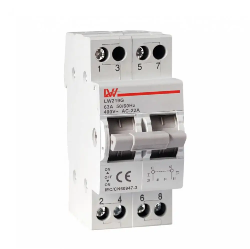 

Sf219g Protector Rail Type 63a Transfer Isolating Switch Dual Power Conversion Circuit Breaker High Voltage Switch 1/2/3/4p 1pc