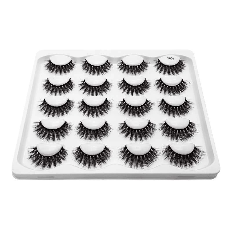 

10 Pairs 3D Mink Hair False Eyelashes Thick Curled Full Strip Lashes Eyelash Extension Tools Fashion Women Eyes Makeup