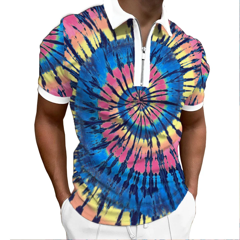 

Высококачественная Мужская Рубашка-Поло, Новинка лета 2023, цифровая 3D-печать, Ранняя деловая Повседневная футболка с отложным воротником и короткими рукавами