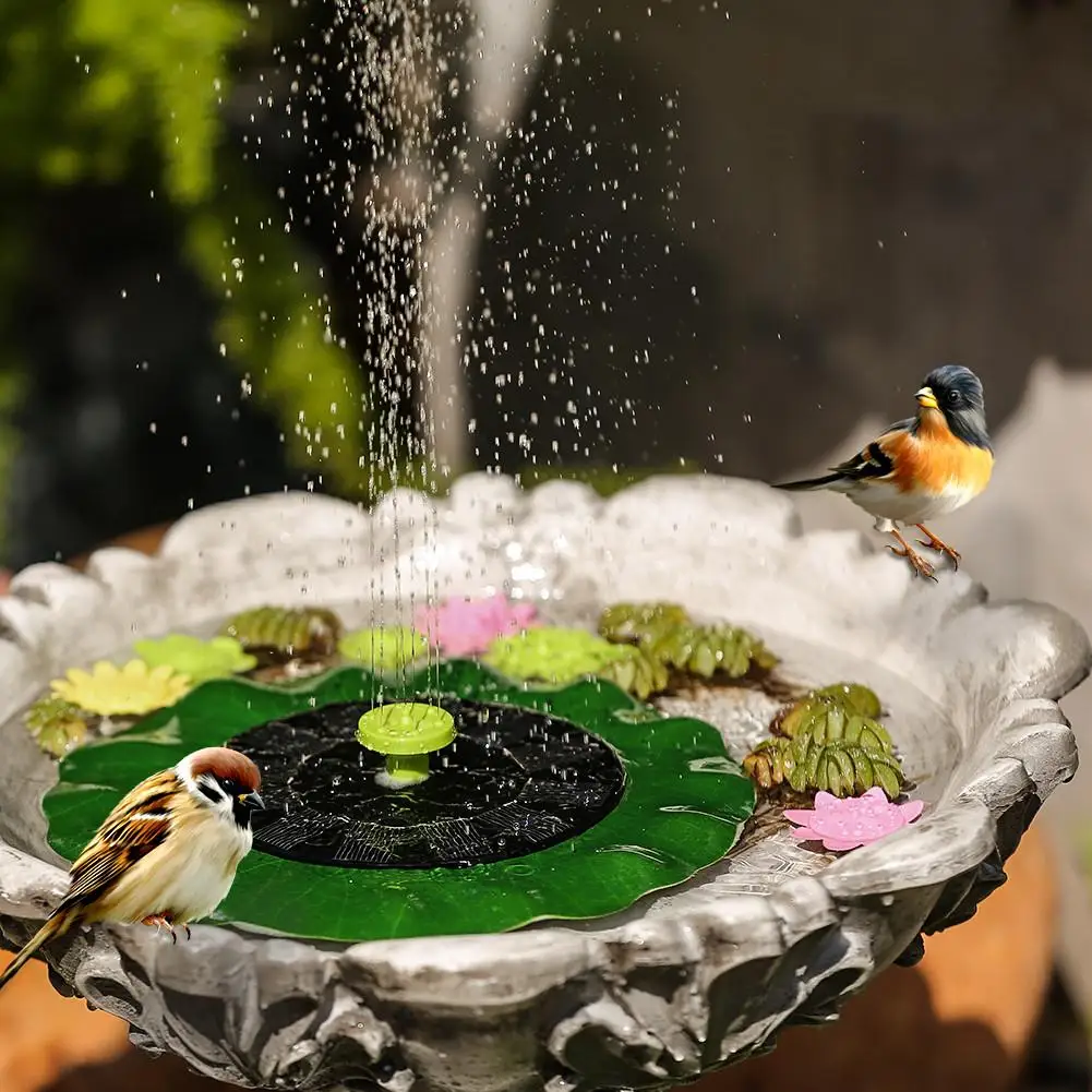 Солнечный фонтан насос Лотос обертка плавает 1 Вт вода с насадками птичья ванна бассейн садовое украшение на улице.