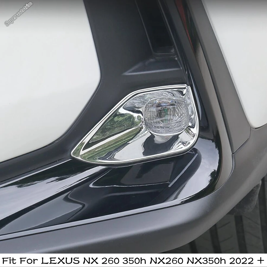 

Chrome Front Head Fog Light Lamp Bulb Cover Trim 2PCS Fit For LEXUS NX 260 350h NX260 NX350h 2022 -2024 ABS Exterior Accessories