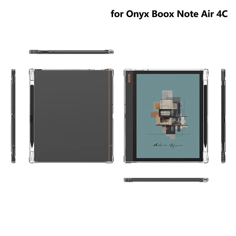 Прозрачный защитный чехол из ТПУ с умным держателем для карандашей Onyx Boox Note Air 4 C 4C