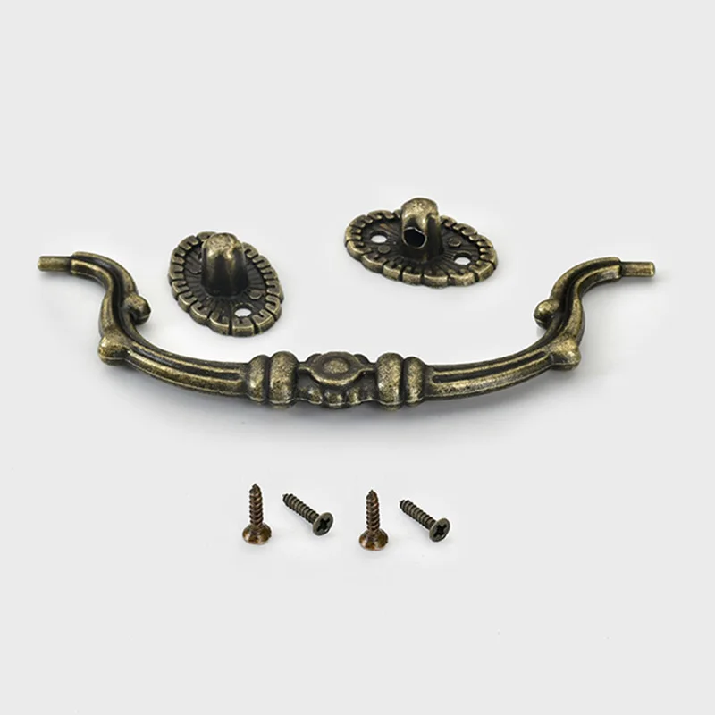 

1pcs Box Handle Zinc Alloy Knob Tracery Bronze Tone Antique Pulls For Drawer Wooden Jewelry Box Accessories 4.8x1.5cm Hardware