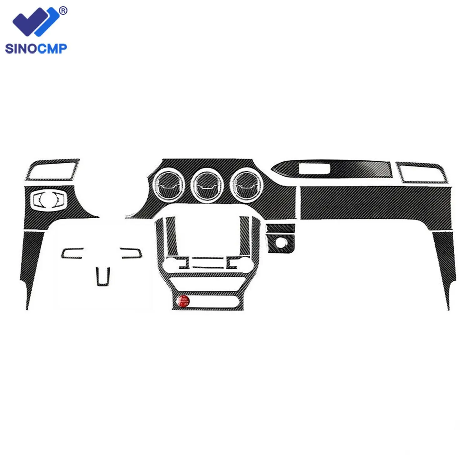 

31pcs Carbon Fiber Dashboard Full Set Cover Replacement for Ford Mustang 2015-2019 Car Interior Decorative Accessories