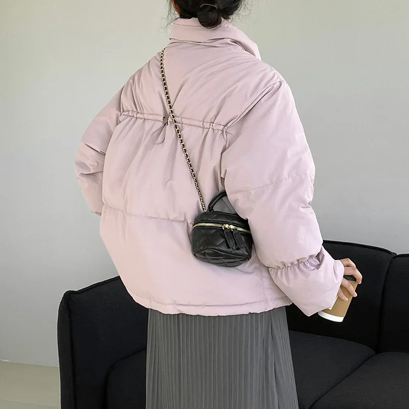 White Duck Down Cowl Buckle Down Jacket Female 2022 Winter Thickened Standing Collar Cotton Jacket