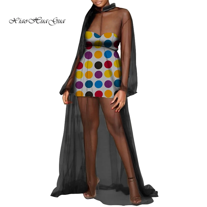 Модные африканские платья для женщин, сексуальное черное платье из просвечивающей ткани, платье из Анкары, женское вечернее платье в африка...
