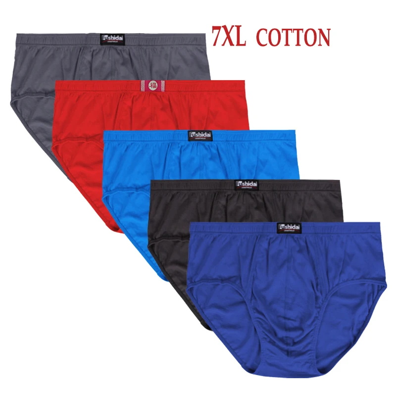 5pcs/Lot 7XL 100% Cotton Men's Underwear Men Briefs Male Briefs Underpants for Men Panties men underwear briefs Comfortable New