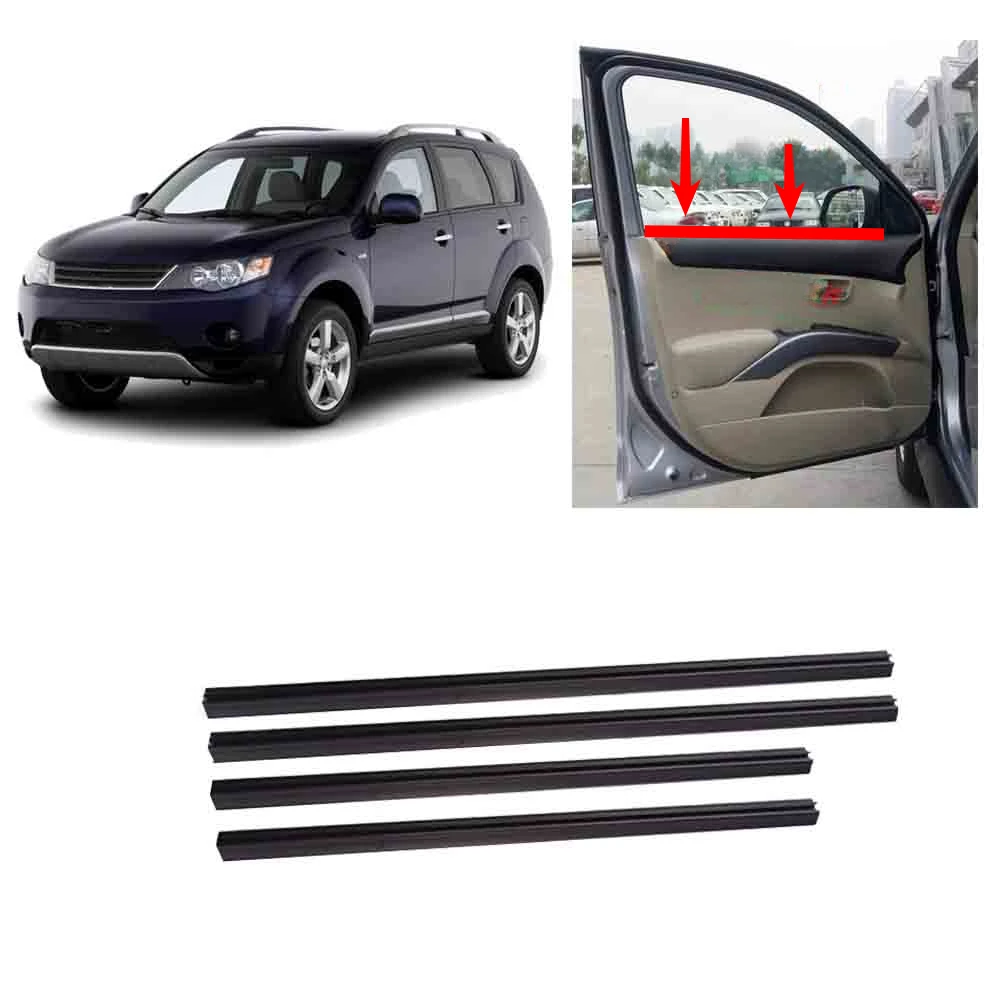 

4 шт. внутренняя черная резиновая оконная лента для Outlander 2007-2012 CW 5727A258 защитная уплотнительная лента для Peugeot 4007 Airtrek 2nd