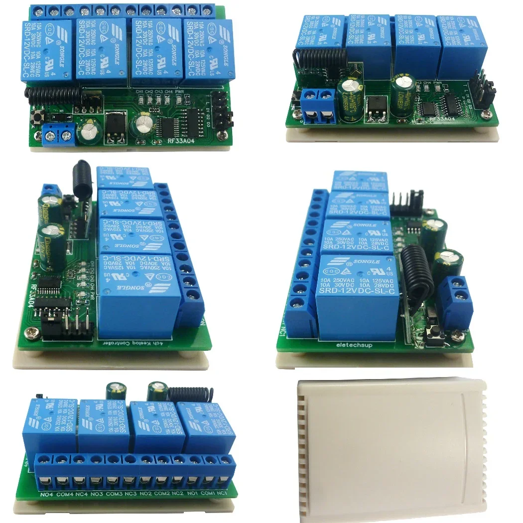 RF33A04 433M 4-х клавишный контроллер Keeloq HCS301 брелок с подвижным кодом плата