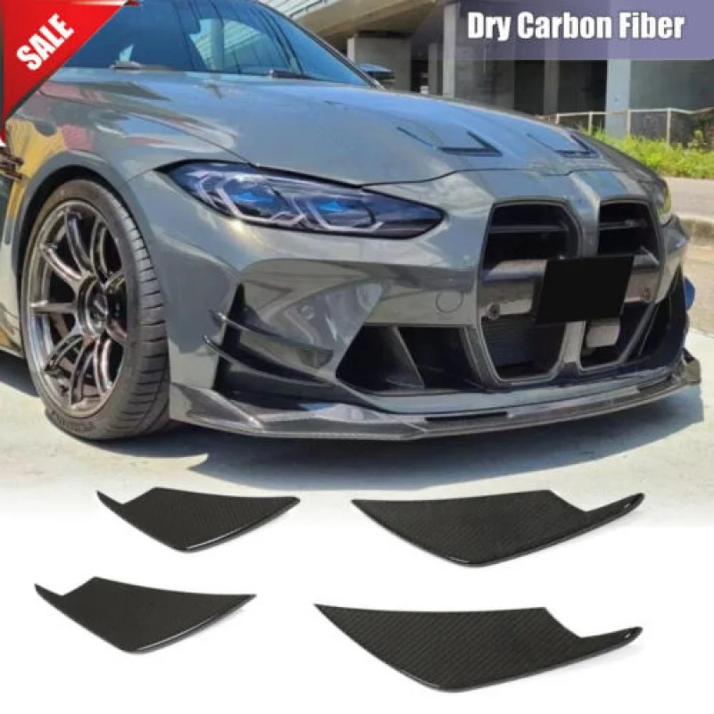 

For BMW G80 M3 G82 G83 M4 Dry Carbon Front Bumper Fins Canard Splitters Spoiler