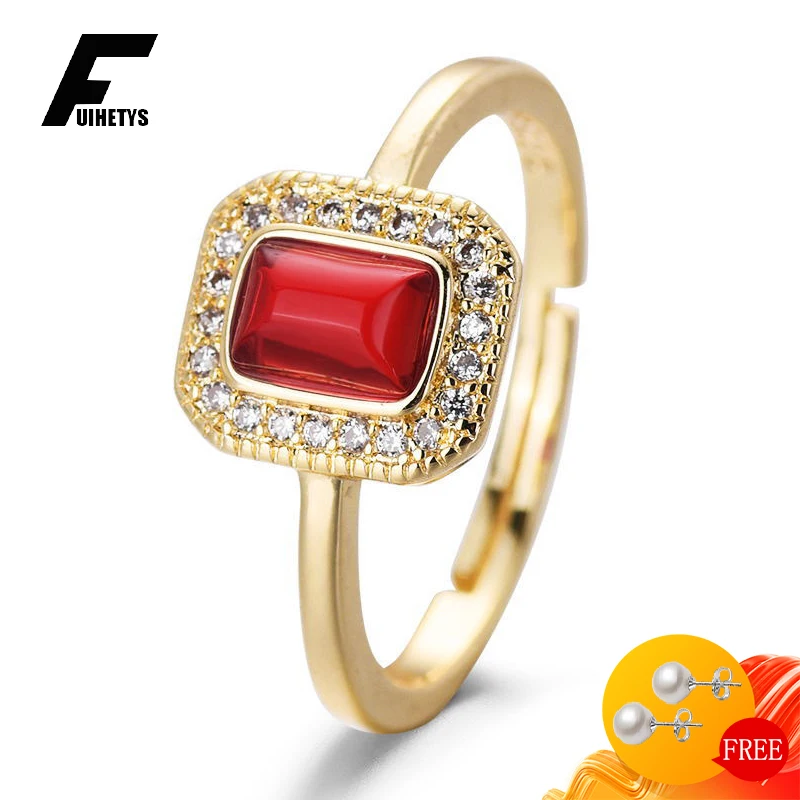 

FUIHETYS Vintage Finger Ring 925 Silver Jewelry with Zircon Gemstone Accessories for Women Wedding Engagement Party Gift Rings