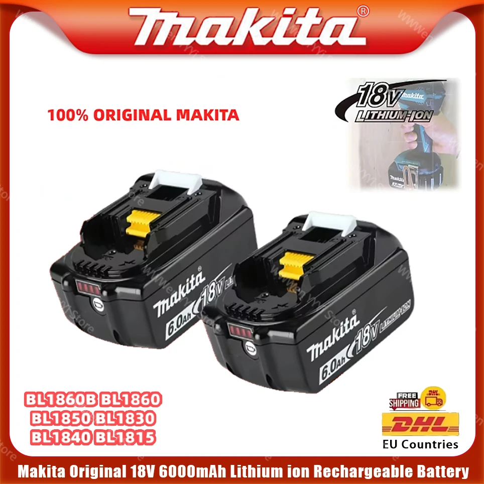 6 Ач/5 Ач/3 Ач 100% оригинальная батарея Makita 18 В BL1830B BL1850B BL1850 BL1840 BL1860 BL1815 Сменная
