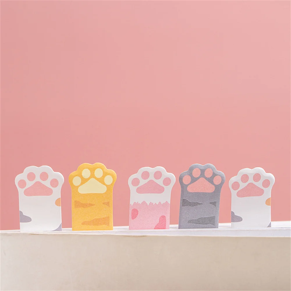

Cute Cat Paw Sticky Note Cartoon Self-adhesive Memo Pad Kawaii Stationery Writing Pad Message Notes School Office Supplies