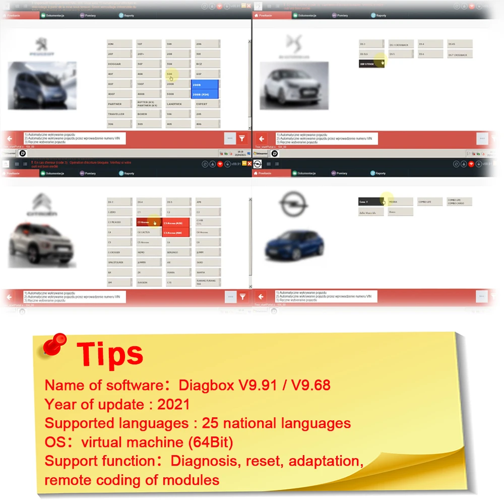 

lexia3 diagbox v9.91 work with PP2000 car repair software for peugeot Citroen Diagnose Resets Adaptations Telecoding of Modules