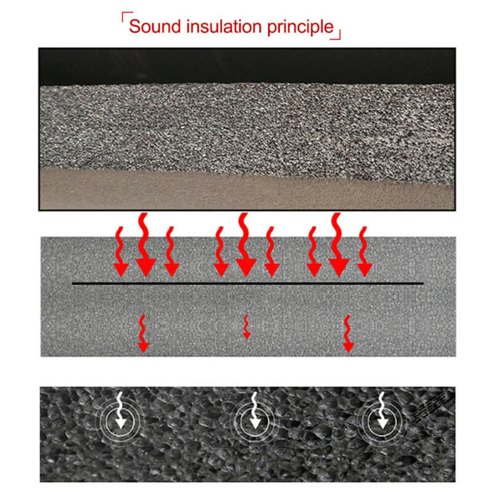 

5mm Soundproof Pad Rubber Foam Aluminum Foil 25cm*50cm Noise Accessory