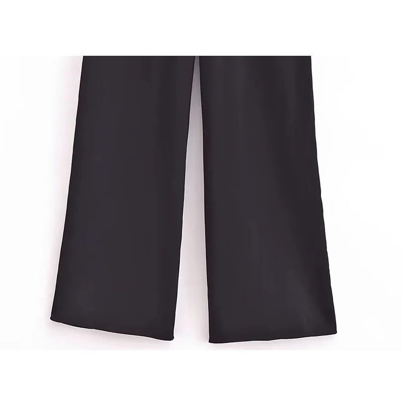 Женский Длинный комбинезон с открытыми плечами широкими штанинами