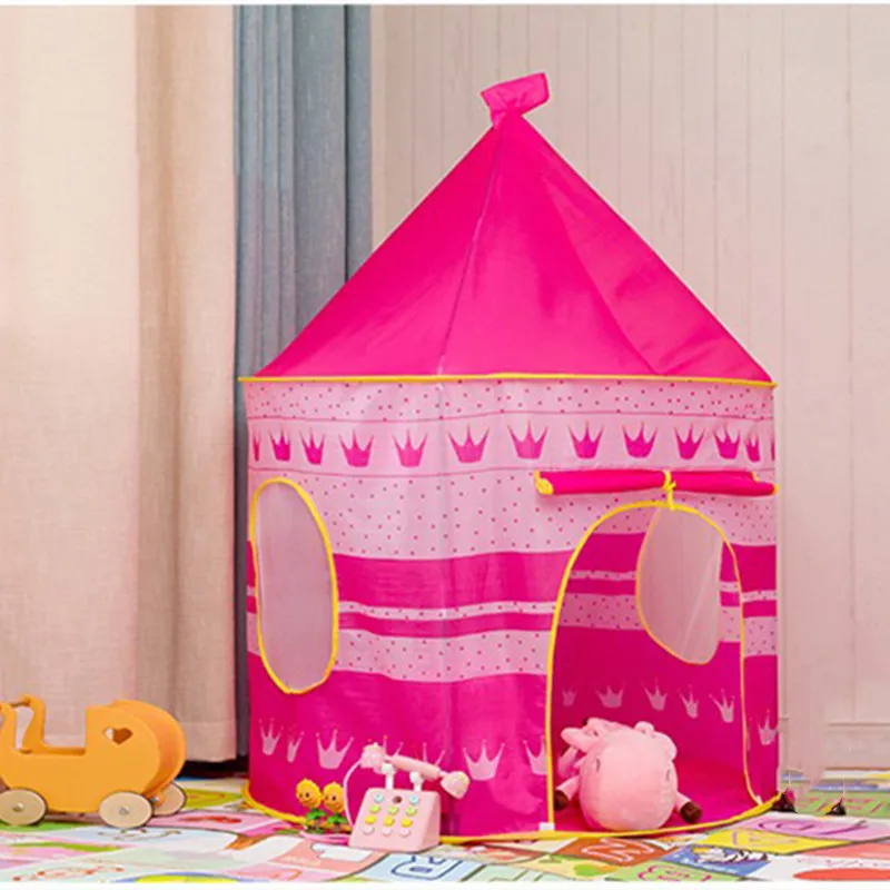 

Play Tent Portable Foldable Tipi Prince Folding Tent Children Boy Cubby Play House Kids Gifts Outdoor Toy Tents Castle