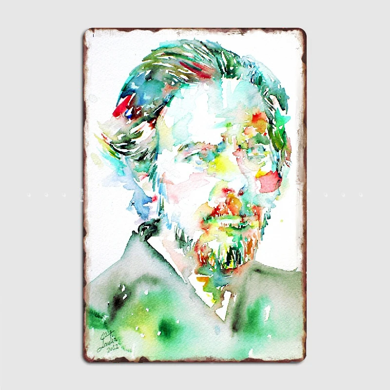 

ALAN WATTS portrait Metal Print Mural Garage Decoration Club Party Vintage Tin Sign Poster Coffee Bar decoration