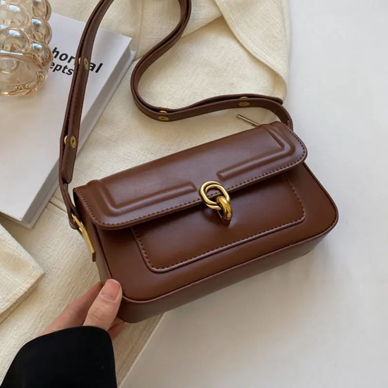 Fashion Vintage Small PU Leather Shoulder Bags for Women 2023 New Trend Female Branded Trending Crossbody Bag Underarm Handbag