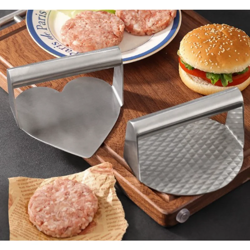 

Round Stainless Steel Smash Burger Press Grill Accessories For Flat Top Grill Hamburger Press And Squeeze Grease Easy To Clean