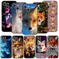 cute cartoon fox animal luxury phone case for iphone 11 12 13 pro max mini x xr xs 7 8 plus se 2020 soft black cover tpu fundas