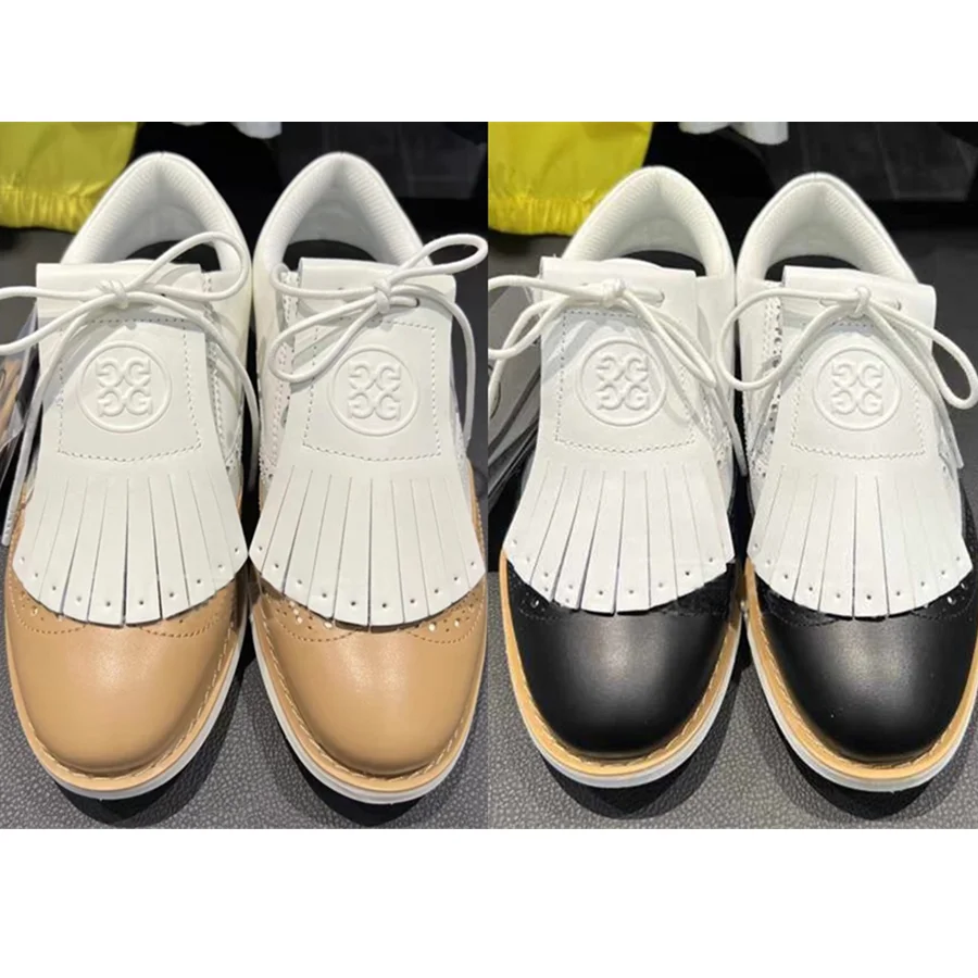 2022 new golf ladies British style shoes fashion casual comfortable waterproof non-slip Golf sports women's shoes fastening nail