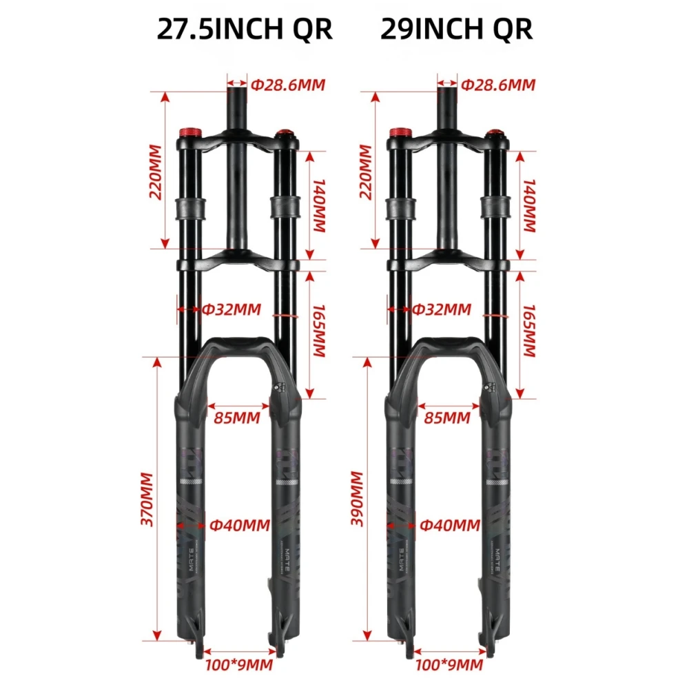 Двухсторонняя вилка NANLIO для горного велосипеда 27 5 29 дюймов электровелосипеда