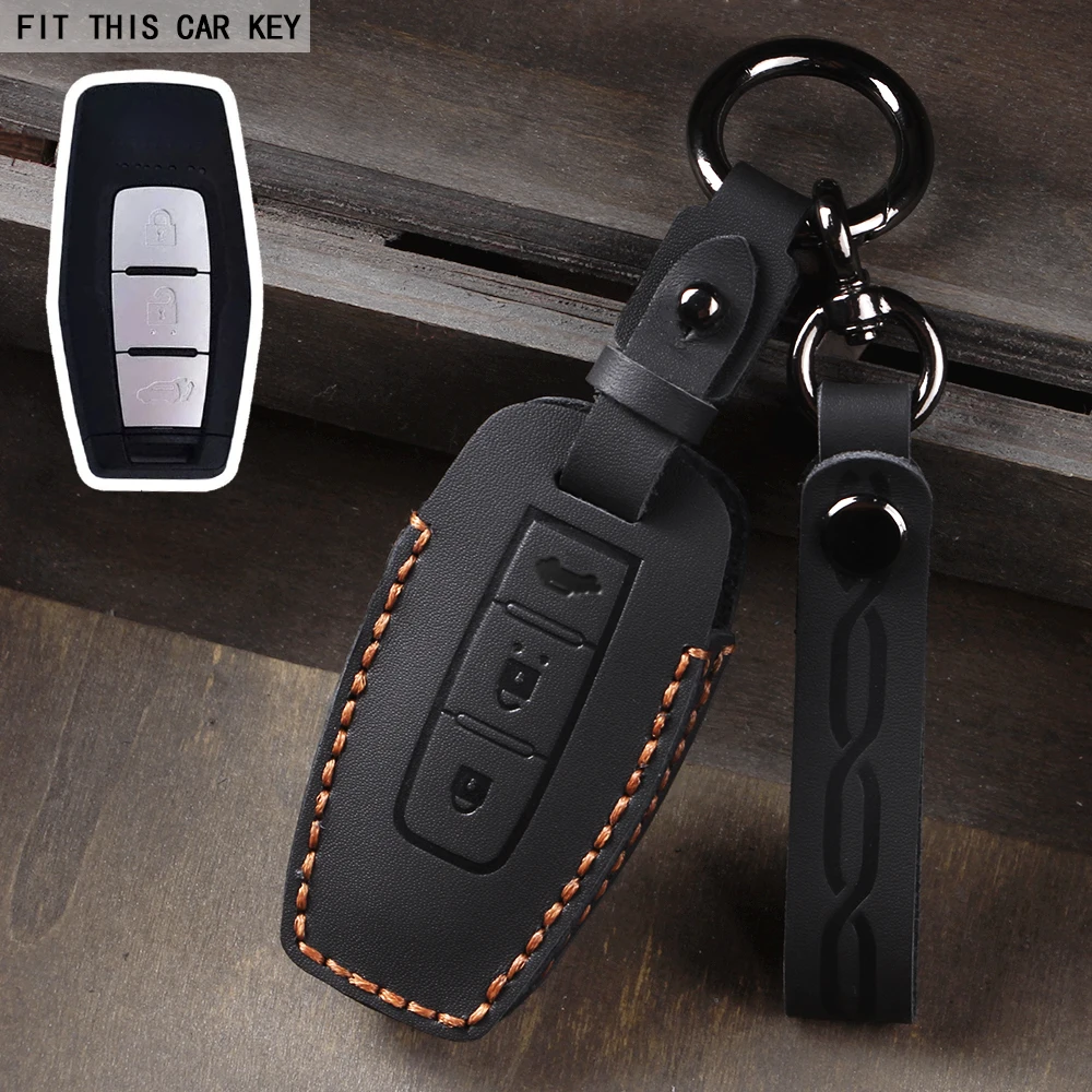 

Кожаный чехол для ключей с 3 4 кнопками для Mitsubishi Outlander 2023 2022, чехол для ключей от автомобиля, аксессуары