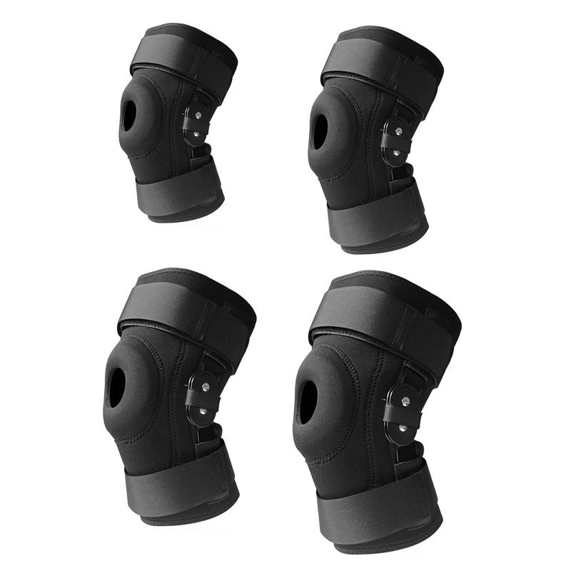 

448D Unisex Hinged Knee Brace, Adjustable Compression Knee Brace, Open Patella Wrap for Knee Pain, Swelling, Meniscus Tear