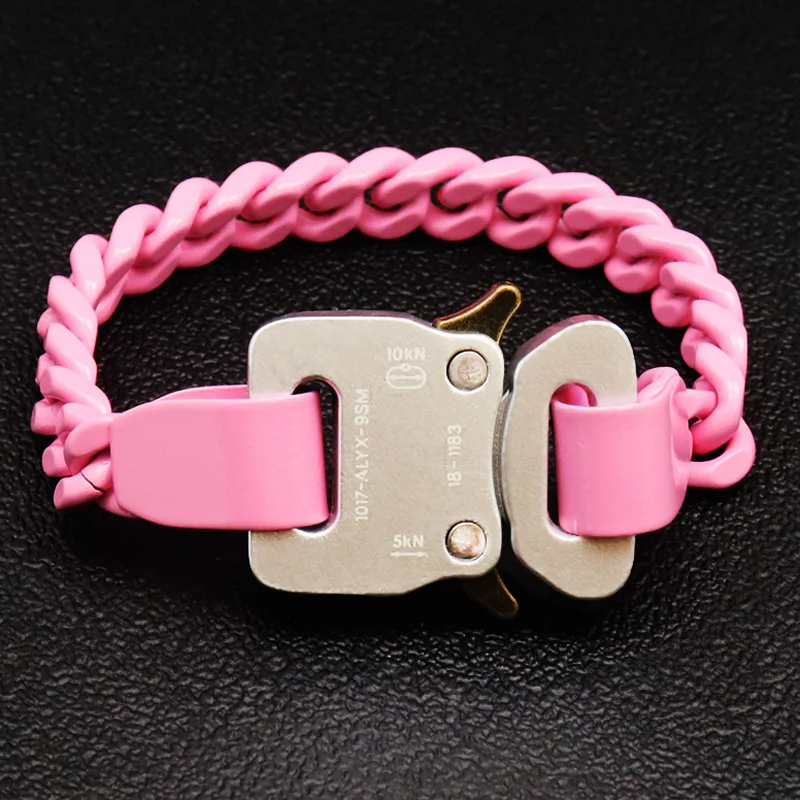 

1017 ALYX Bracelet American Street Style High Quality Pink Lacquer Baking Paint Bracelet Girls Birthday Gift