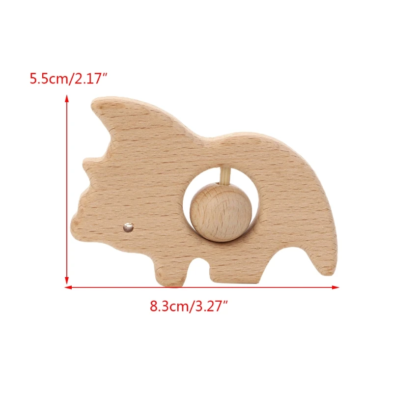 Baby Wooden Rattle Finger Training Log Color Design Improve Intelligence Accompany Toy Eco-friendly Wooden Material