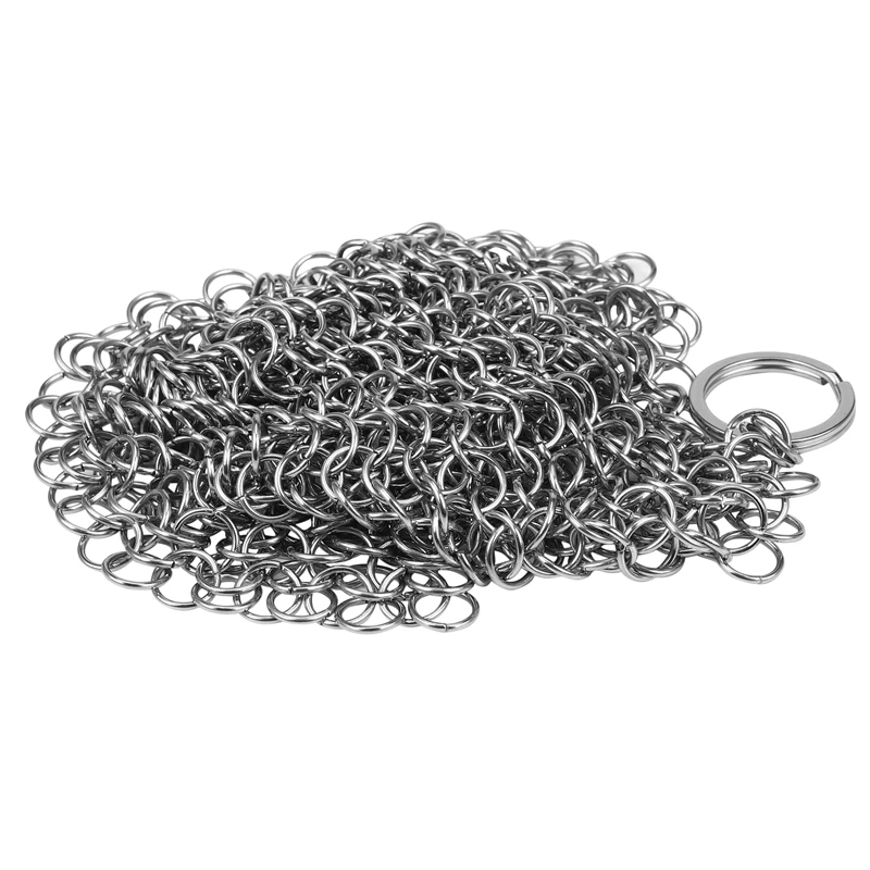 

Cast Iron Cleaner -Premium 316 Stainless Steel Chainmail Scrubber , 8X6 Inch