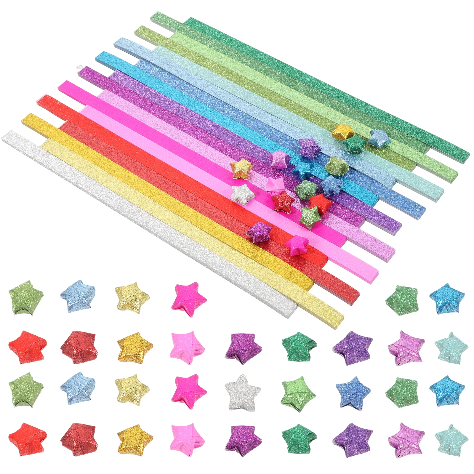 

720 Sheets Glitter Folding Origami Craft Kids Glitter Origami Papers Crafts Folding Paper Star Folding Paper Kids Crafts