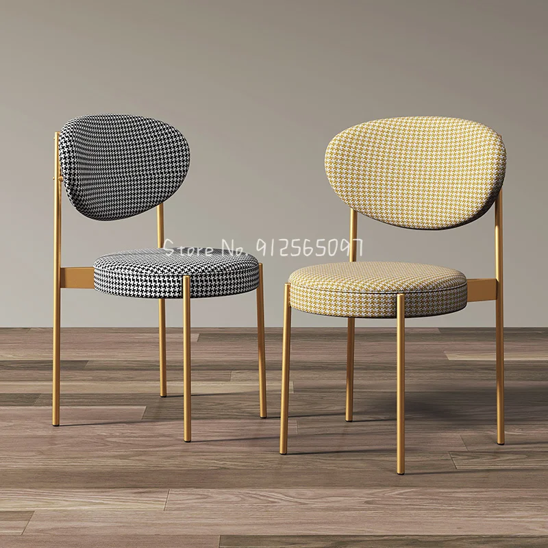 

Modern Loft Design Dining chair Nordic Light Luxury Backrest Dining Chairs Simple Restaurant Hotel Stool Living Room Furniture