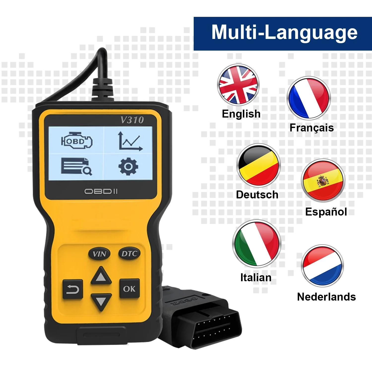 Новый OBD2 сканер V310 OBD2 считыватель кодов автомобильные аксессуары OBDII диагностические автомобильные инструменты сканер VS ELM327 автомобильный диагностический инструмент