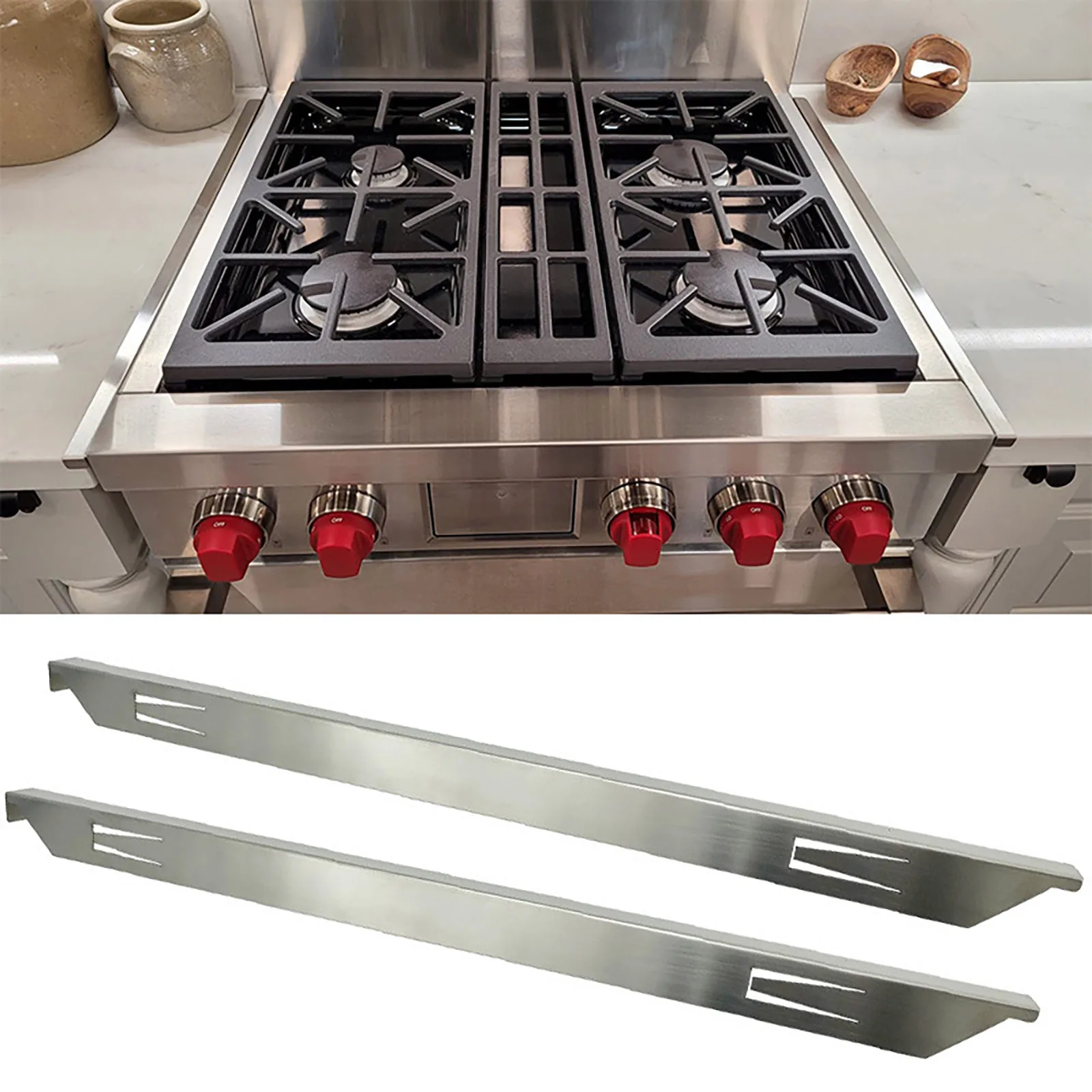 

Stove Gap Covers Stove Side Filler 1 Pair Stainless Steel Oven Gap Guards Spill Guard Between Stove And Counter Heat Resistant