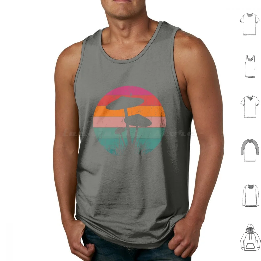 

Retro Psychedelic Mushroom Shrooms Forager Magic Mycology Tank Tops Vest Sleeveless Magic Mushroom Psychedelic Mycology