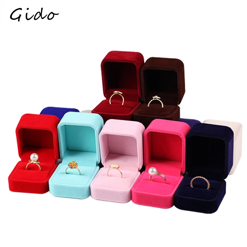 

Trinket Box Engagement Gift Box Ring Box Velvet Ear Studs Holder Container Jewellery Organizer and Packaging