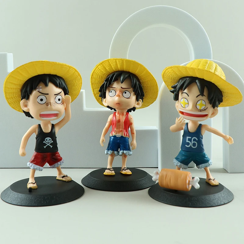 

13cm Anime One Piece Action Figure Monkey D Luffy Childhood Funny Q Version Young Luff Figurine Pvc Collectible Model Toy Gift