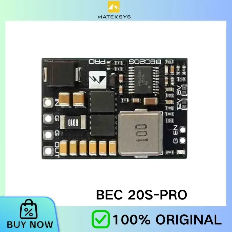 Фото Регулятор понижающего напряжения BEC 20S-PRO 7-85В в 5В 8В 12В 5А для FPV-дронов, радиоуправляемых моделей, запчасти Mateksys MATEK №2